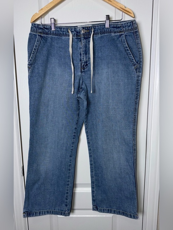 Old Navy Denim - Vintage Y2K Old Navy Drawstring Wide Leg Crop Jeans Size 12